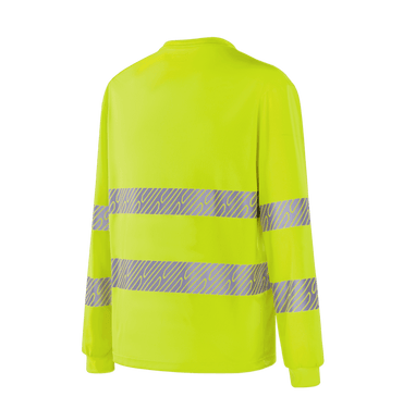 MANHEIM WT303 fluorescent yellow hi-vis T-shirt with patterned heat transfer reflective tape